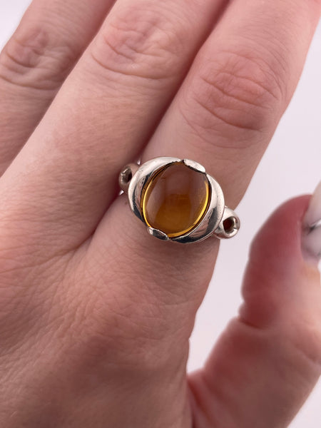 size 7.5 sterling silver citrine orb ring