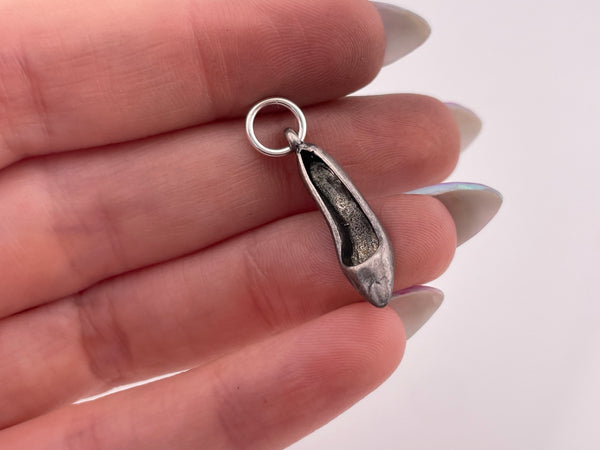 sterling silver 3D kitten heel shoe pendant