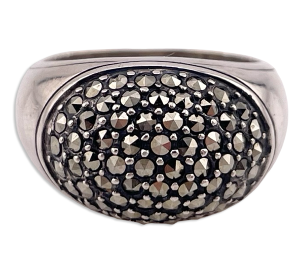 size 6.75 sterling silver marcasite ring