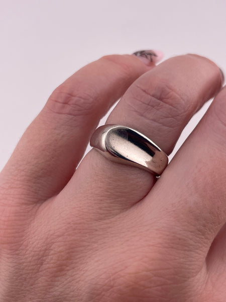 size 6.5 sterling silver Mexican stoneless textured ring