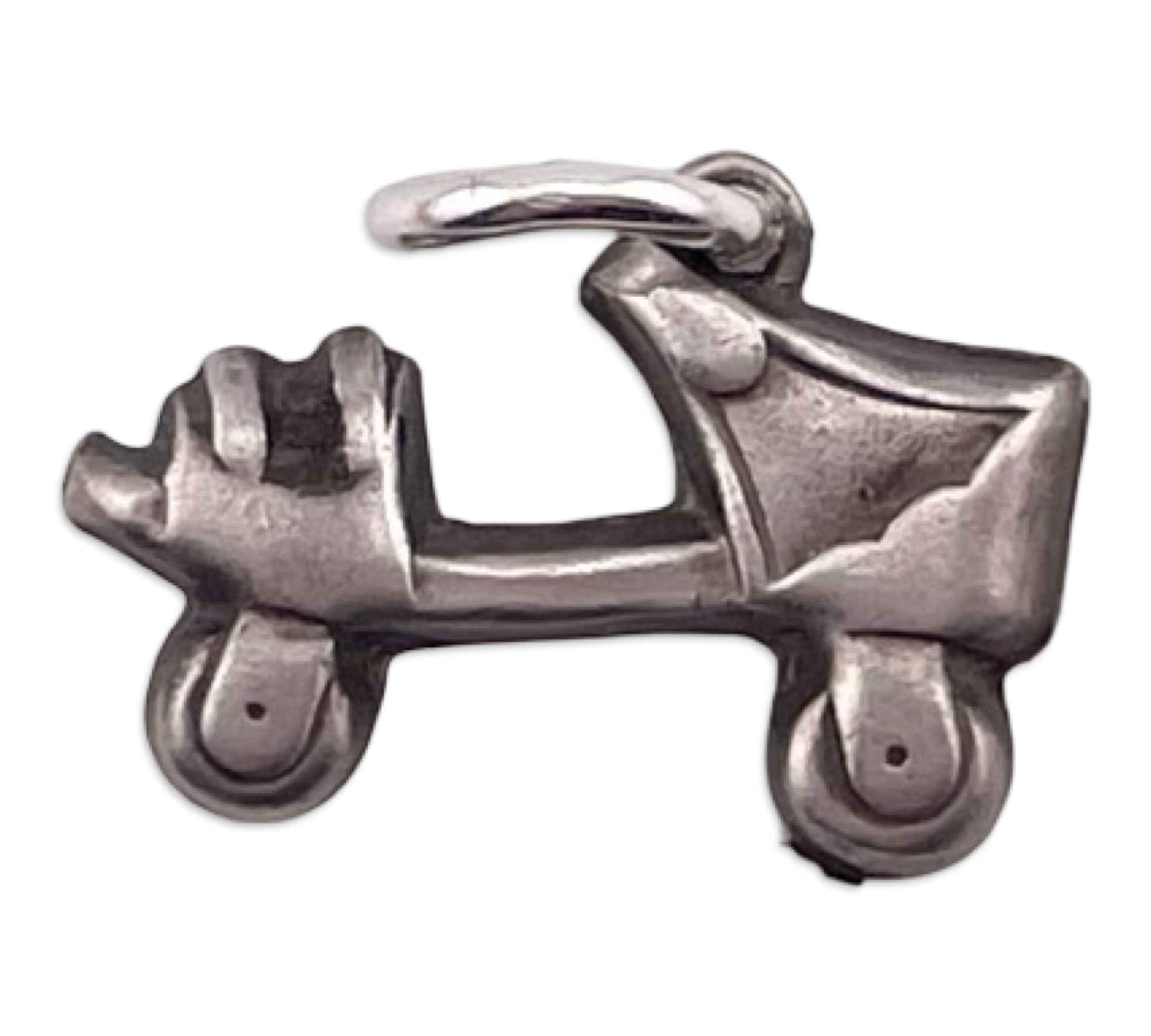 sterling silver puffy roller skate pendant