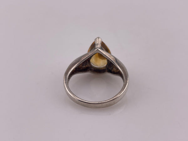 size 7 sterling silver faceted citrine ring