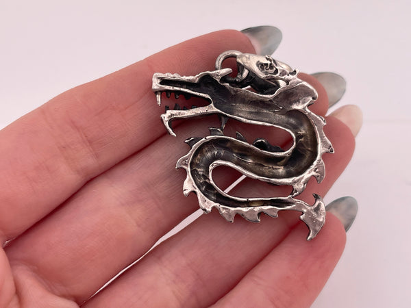 sterling silver dragon pendant
