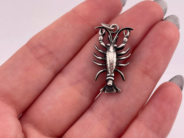 sterling silver lobster pendant