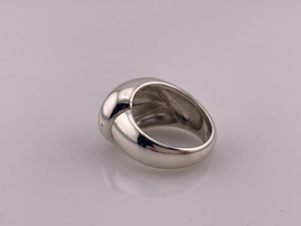 size 7.5 rhodium plated sterling silver & gold plated textured stoneless ring