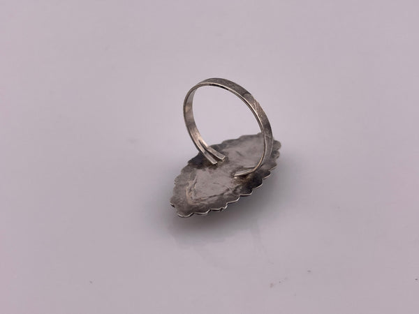 size 6.75 sterling silver blue plastic ring