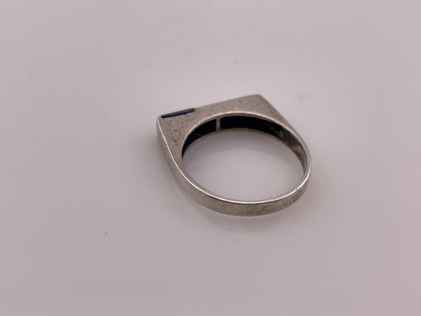 size 8.75 sterling silver faceted purple glass ring