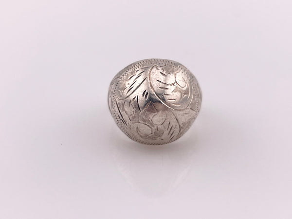 size 5.25 sterling silver etched scroll dome ring