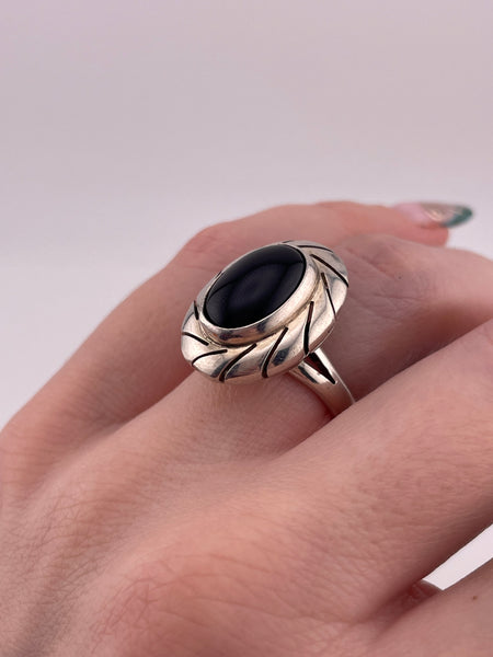 size 6.25 sterling silver onyx ring