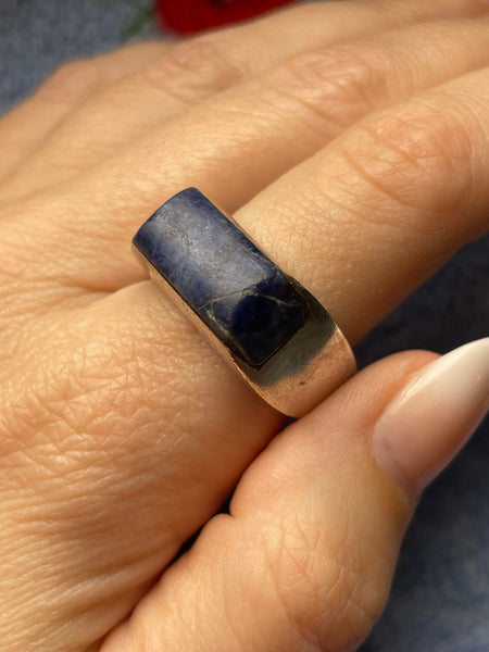 size 12 sterling silver sodalite ring ***AS IS***