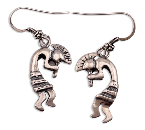 sterling silver kokopelli dancer dangle earrings