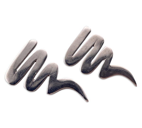 sterling silver Mexican zig-zag squiggle post earrings