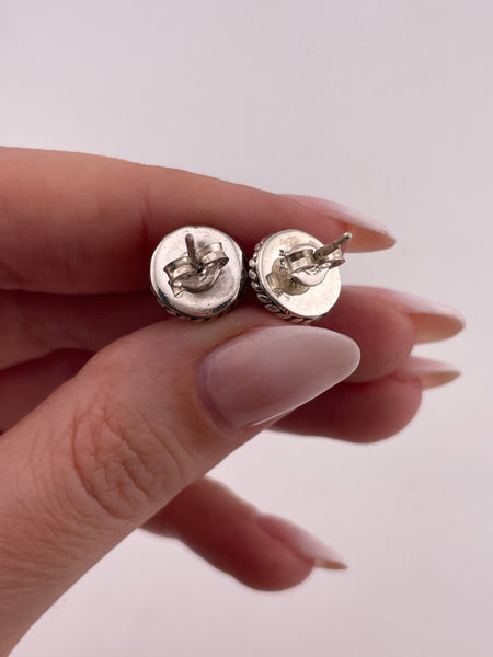 sterling silver moonstone post earrings
