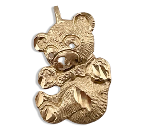14k gold teddy bear pendant
