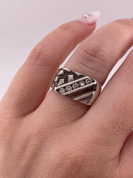 size 7.25 sterling silver rhinestone ring