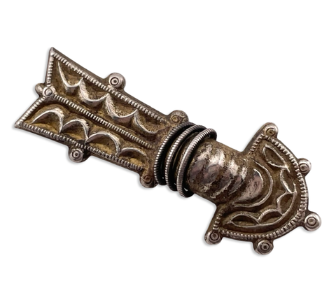 835 silver gold wash unusual Burg Linn copy brooch pin