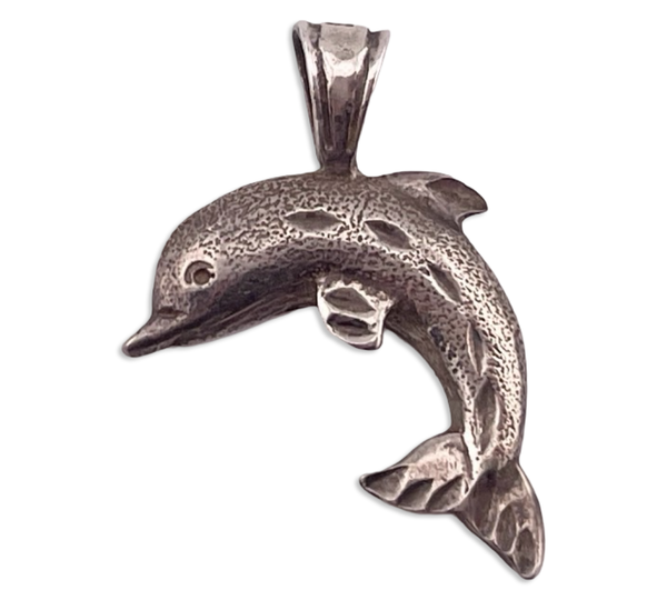 sterling silver dolphin pendant