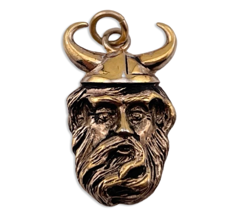 sterling silver gold plated viking pendant