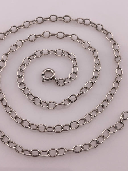 sterling silver 17" circle link chain necklace