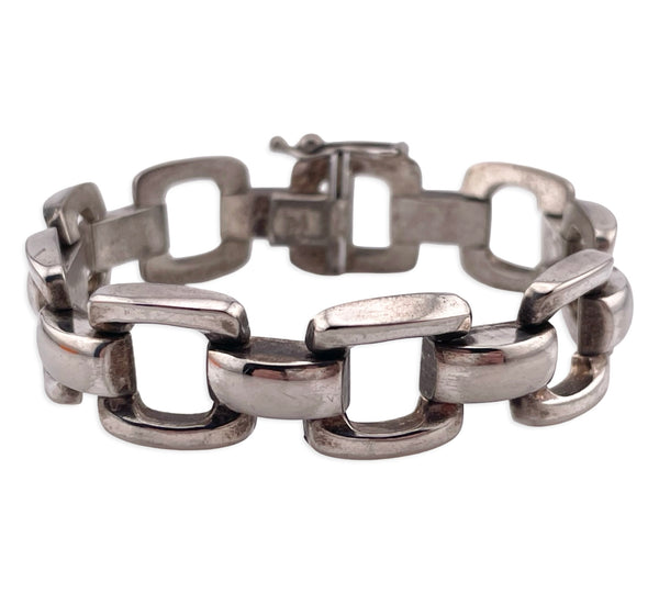 sterling silver 7-1/4" square link bracelet
