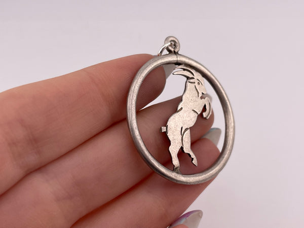 sterling silver Aries the Ram zodiac sign cut out pendant