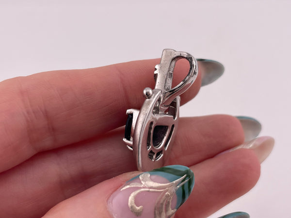 sterling silver matte finish faceted amethyst pendant