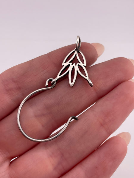 sterling silver charm holder cut-out design pendant
