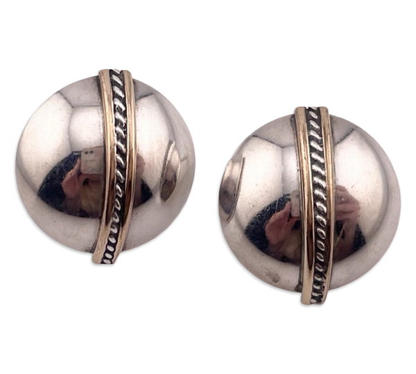 sterling silver & gold plated Mexican stoneless post earrings
