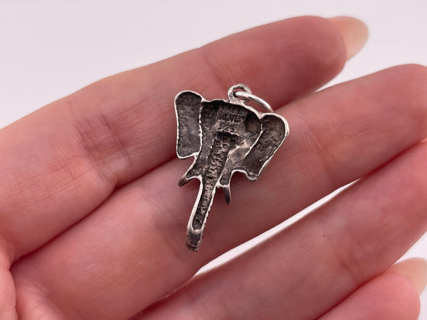sterling silver elephant head pendant