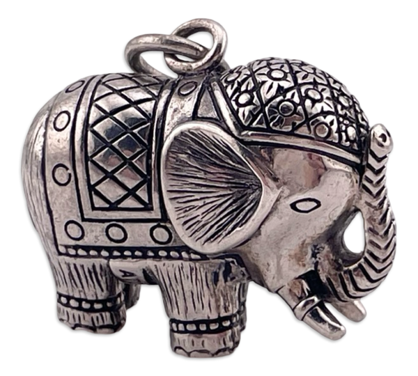 sterling silver 3D elephant pendant
