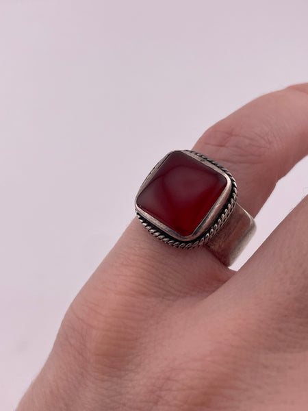 size 5.25 sterling silver carnelian ring