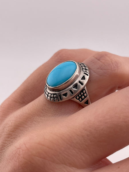 size 6.25 sterling silver stabilized turquoise ring