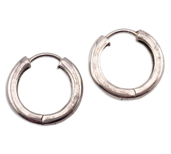 sterling silver 3/4" hinge tube hoop earrings