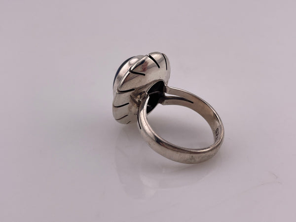 size 7 sterling silver lapis cut-out design ring