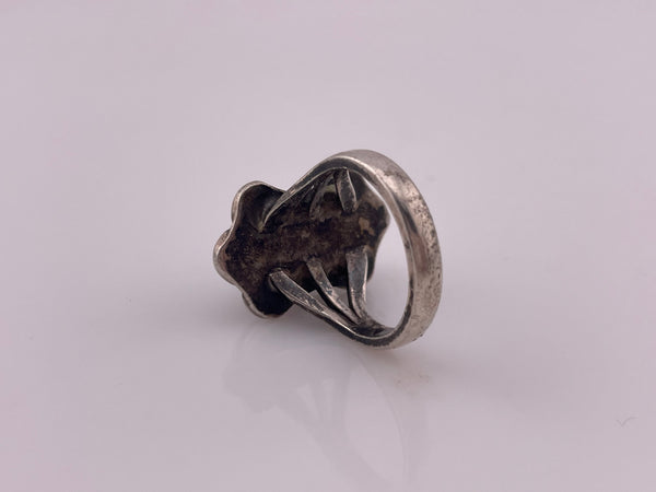 size 6 sterling silver green turquoise ring