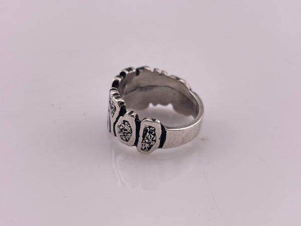 size 7 sterling silver resin & silver flake ring