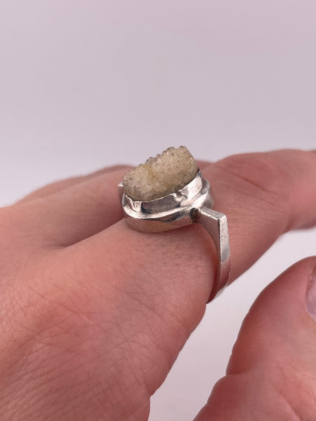 size 9 sterling silver druzy ring
