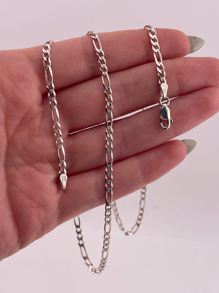 sterling silver 21-3/4" figaro chain link necklace