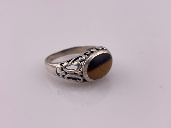 size 10.5 sterling silver tigers eye ring