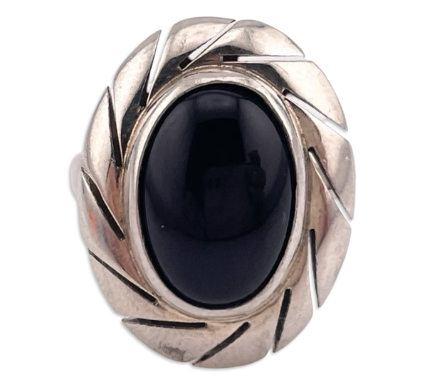 size 6.25 sterling silver onyx ring