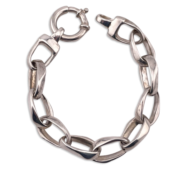 sterling silver 8 5/8" chunky oversized clasp chain link bracelet
