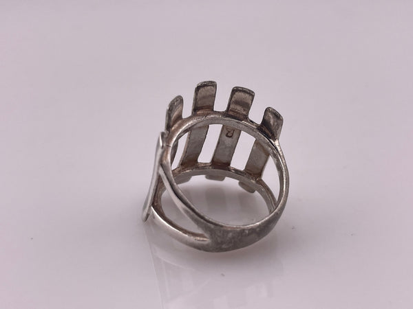 size 7 sterling silver stoneless bar cut-out ring
