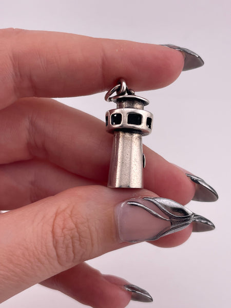 sterling silver lighthouse pendant