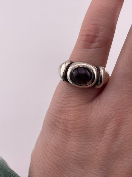 size 5.75 sterling silver garnet ring
