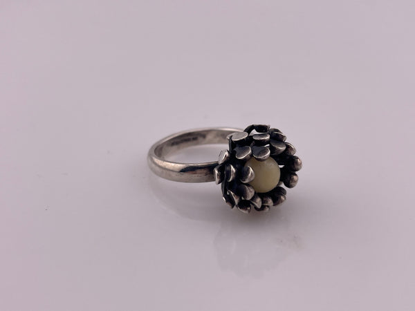 size 6.5 sterling silver Beau abstract plastic adjustable band ring