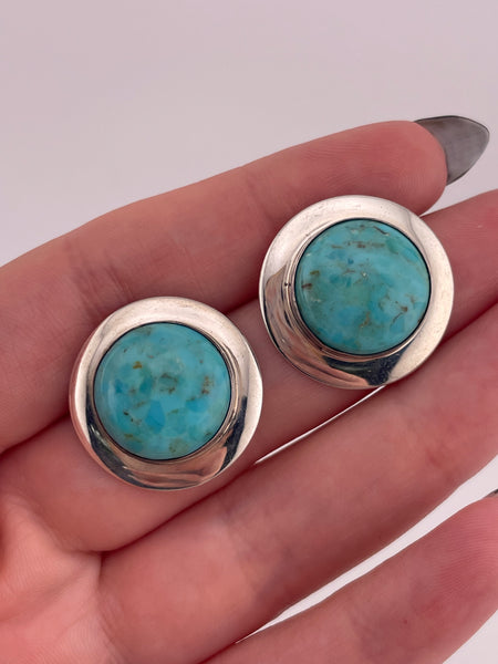 sterling silver DRT stabilized turquoise post earrings