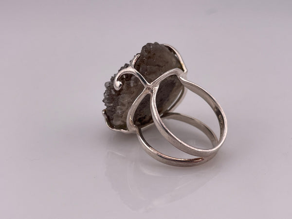 size 9.75 sterling silver druzy ring