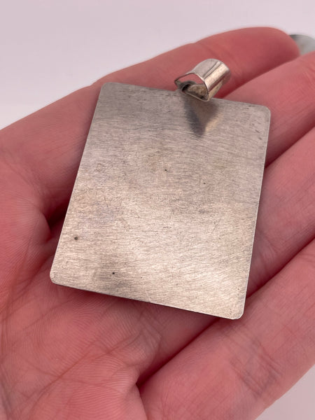 sterling silver large ace of spades card pendant