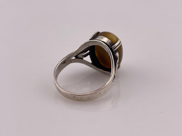 size 10.25 sterling silver tigers eye ring