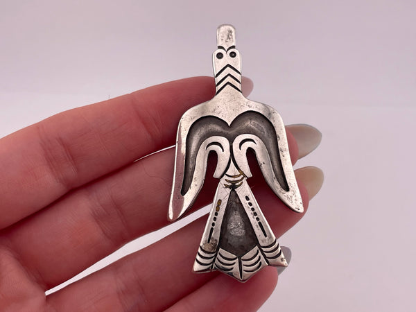 sterling silver peyote bird pendant ***AS IS***